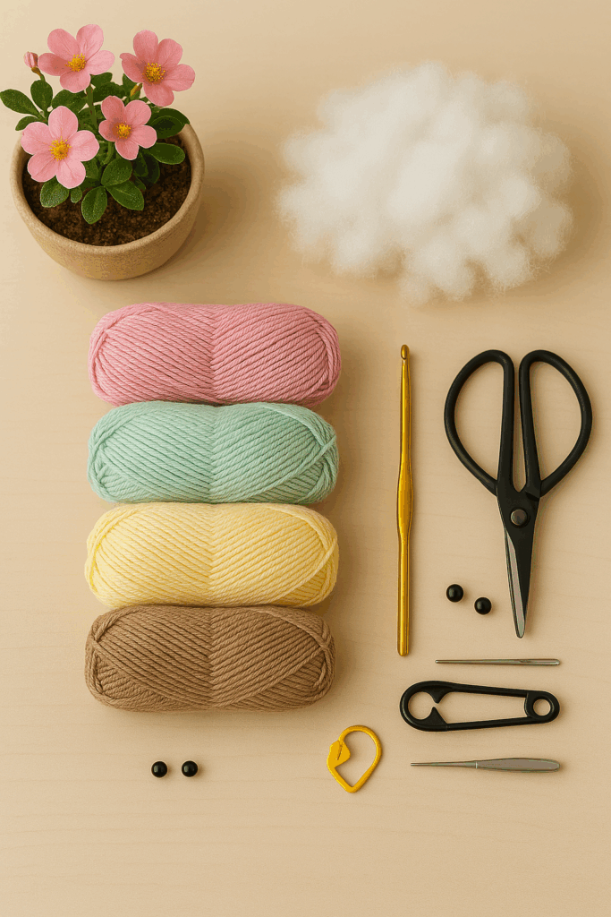 Step-by-step crochet keyring tutorial by AmyLiva Handmade, showing assembly instructions for sewing parts and creating facial details. Clear, structured guide for DIY amigurumi enthusiasts.