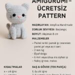 Free mini cat amigurumi pattern! 🐱 Perfect for beginners entering the world of handmade amigurumi. This adorable little kitty is approximately 8 cm tall and can be easily crocheted using pastel-colored cotton yarn and a 2 mm hook. Its head and body are seamlessly crafted in one piece, ensuring a flawless shape! With its soft stuffing, carefully stitched details, and tiny, charming eyes, this cute feline brings warmth wherever it goes. 100% handmade with love! 🧶