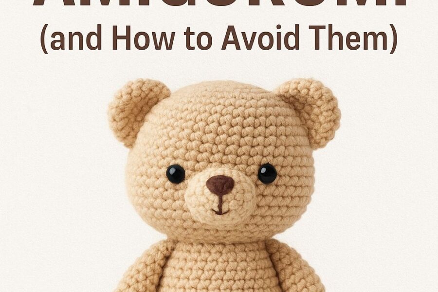 Amigurumi teddy bear held in hands – symbolizing common crochet mistakes beginners make and how to fix them.
